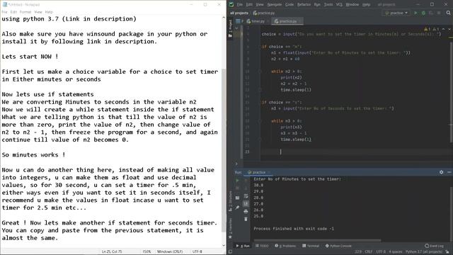 Make a simple timer using Python ! смотреть онлайн