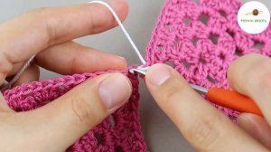 Как соединить квадраты крючком швом зигзаг