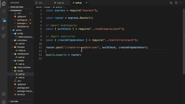 Lecture 28 - Auth check middleware смотреть онлайн
