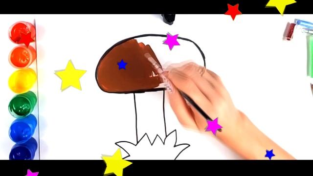 how to draw a mushroom / рисование грибочка / смотреть онлайн