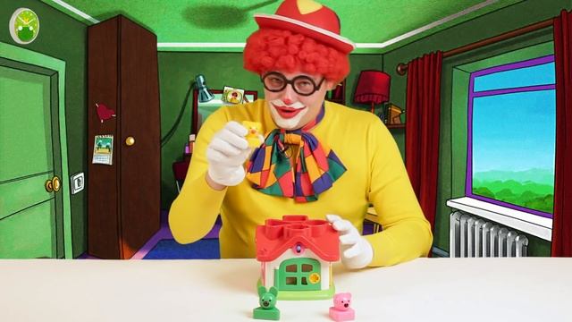 Развивающие видео, домик с ключиками сортер от клоуна Вани!