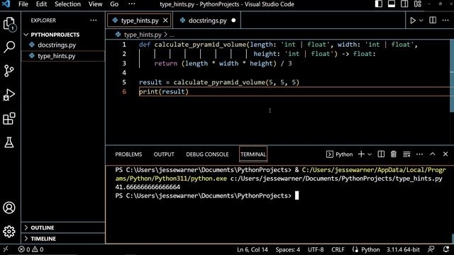Improve your #Python code with type hinting and docstrings | #learnpython #pythontutorial смотреть онлайн