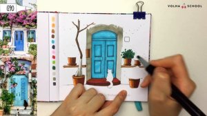 Как нарисовать красивые двери? / Видео-урок по рисованию маркерами для новичков #45