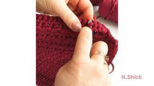 Вязаная сумка из полиэфирного шнура.Мастер-класс.