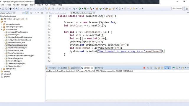 Max Element in Array in Java | Asked in TCS,Infosys, CTS смотреть онлайн