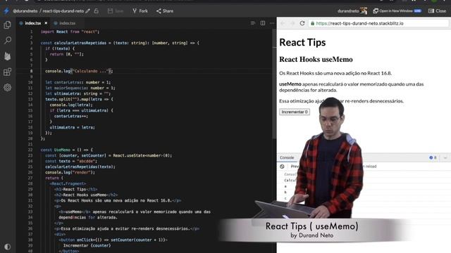 ReactJS Hooks ( useMemo ) Typesscript смотреть онлайн