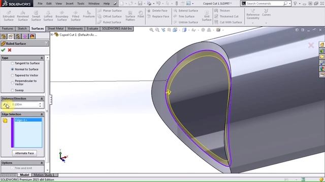 SOLIDWORKS - Creating a Coped Cut Perpendicular to a Pipe смотреть онлайн