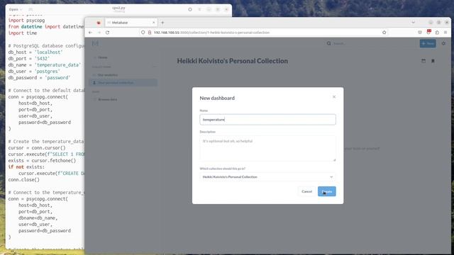 Metabase create dashboard from imported data смотреть онлайн