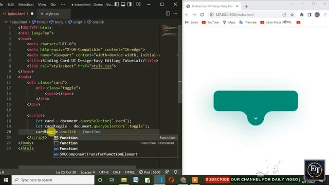 Animated Profile Card Drawer UI Design | HTML CSS And JavaScript Tutorial смотреть онлайн