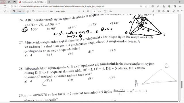 24.02.2024 yuxarı yaş qrupu yarım final sualları həlli (21-30) смотреть онлайн