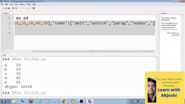 Creating Series and DataFrame from list of list and dictionary of list in pandas python | Example смотреть онлайн