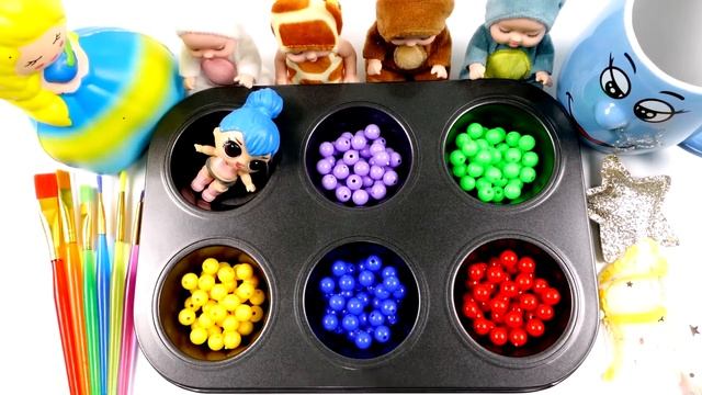 Satisfying Video l How to Make Rainbow Mixing Magic Beads FROM Glitter Slimes & Cutting ASMR смотреть онлайн