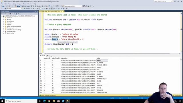 SQL Server Splitting a Table of Strings into Columns смотреть онлайн