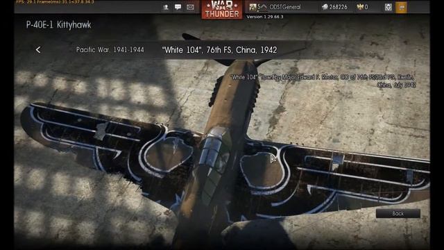 Warthunder - P40 "White 104" skin смотреть онлайн