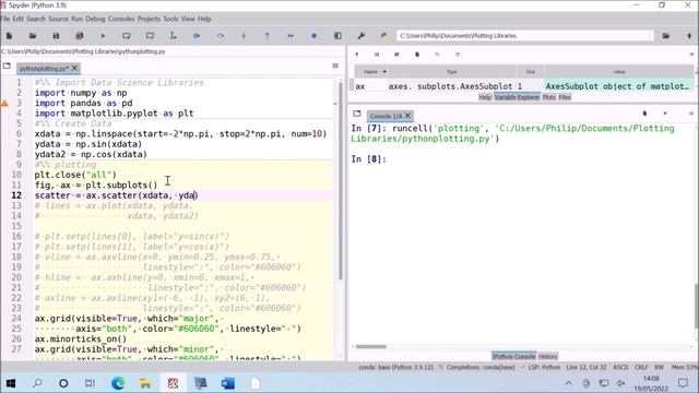 matplotlib the Matrix Plotting Library for Python (Spyder 5 IDE) смотреть онлайн