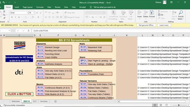 EP 1. Manual structural design of RC members with RCC Excel Spreadsheet смотреть онлайн