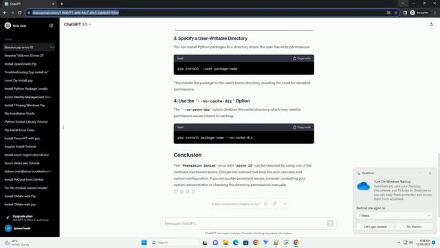 pip install oserror errno 13 permission denied смотреть онлайн