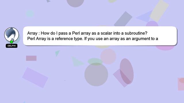 Array : How do I pass a Perl array as a scalar into a subroutine? смотреть онлайн