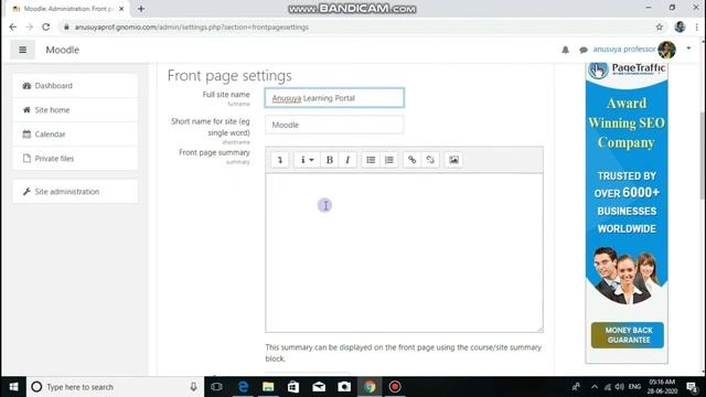 MOODLE CLASSES - PART -II ( Tamil ) - Front page settings смотреть онлайн