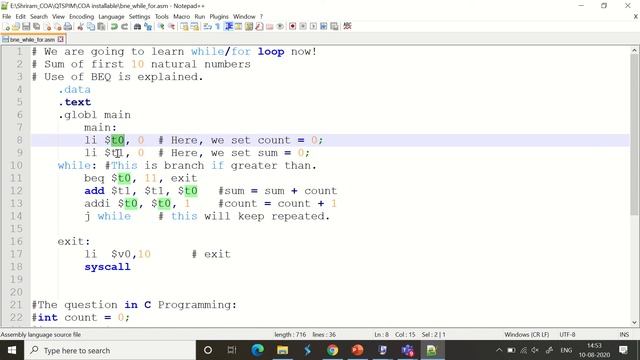 11. For and While Loop with MIPS - Code and Explanation смотреть онлайн