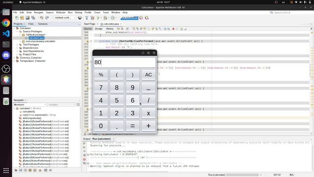 Calculator GUI using Java Swing смотреть онлайн
