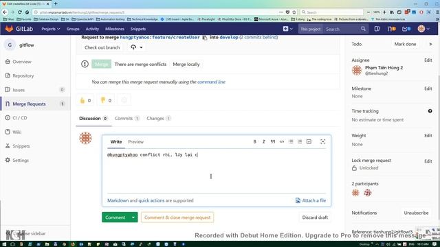 How to detect CONFLICT MERGE REQUEST in git - Hướng dẫn phát hiện CONFLICT trong merge request смотреть онлайн