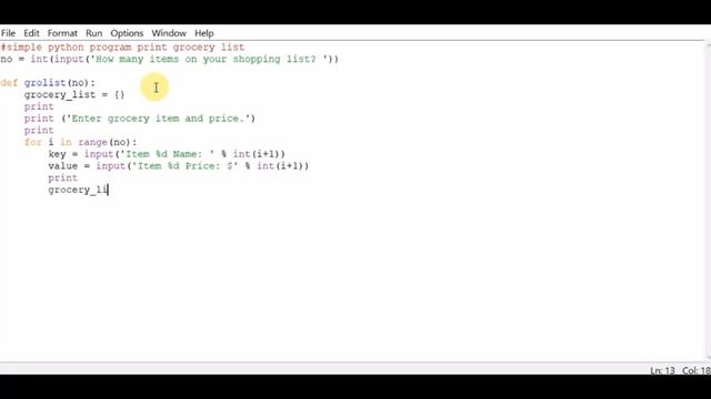 simple python program print grocery list смотреть онлайн