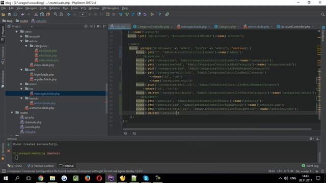 Блог на Laravel 5.4 - Статьи (часть 1) смотреть онлайн