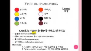 Изучаем корейский язык. Грамматика: Цвета 색깔 / Study Korean. Colours