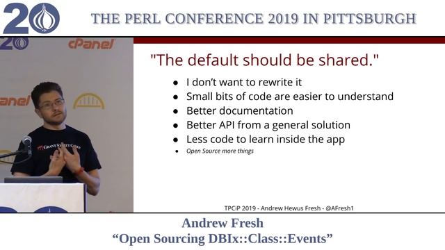Andrew Fresh - "Open Sourcing DBIx::Class::Events" смотреть онлайн