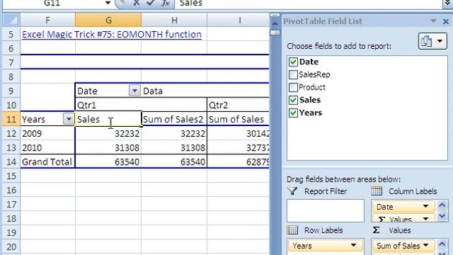 Excel Magic Trick 401: Quarterly Comparative Report - Pivot Table (PivotTable) смотреть онлайн