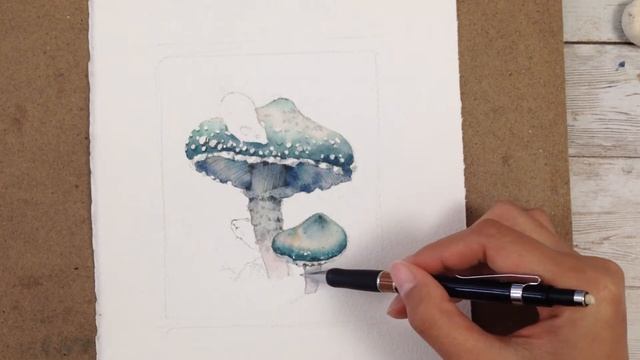How To Paint Watercolor Mushrooms | 蘑菇水彩插畫 смотреть онлайн