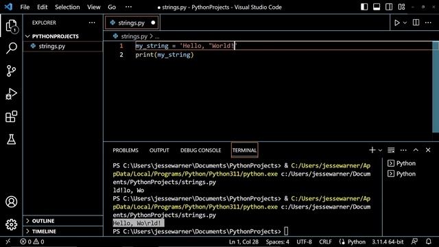 Use escape characters to put special characters in strings in #Python | #learnpython #pythontutoria смотреть онлайн
