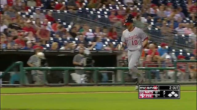 WSH@PHI: Brown's first homer of year pads Nats' lead смотреть онлайн