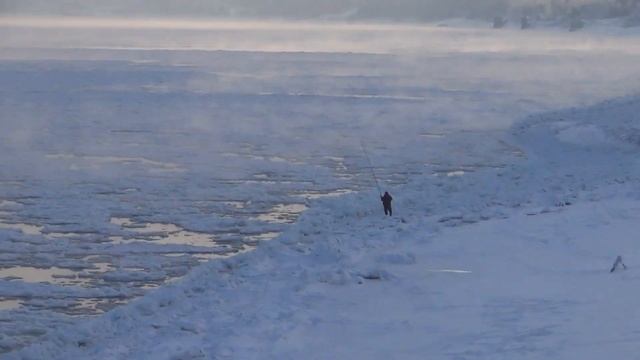 Зима 3 января 2018 Лесосибирск Рыбалка река енисей Иней на деревьях снег лед мороз сказка снежинки смотреть онлайн