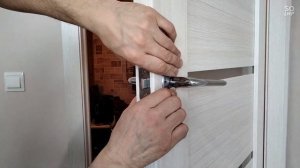 врезка защёлки с ручкой в межкомнатные двери