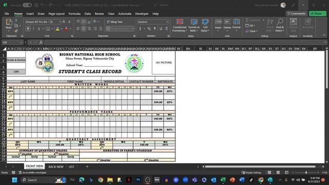 Senior High School Student's Class Card 5x8 inches size Index Card Template смотреть онлайн