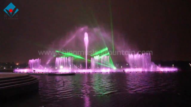Laser musical fountain show in Qianlongqu Park, Suzhou смотреть онлайн