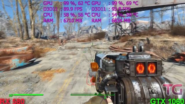 RX 580 vs GTX 1060 in Fallout 4 (Ryzen 1600) смотреть онлайн
