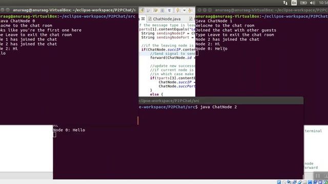 Demo of a P2P chat using ring topology смотреть онлайн