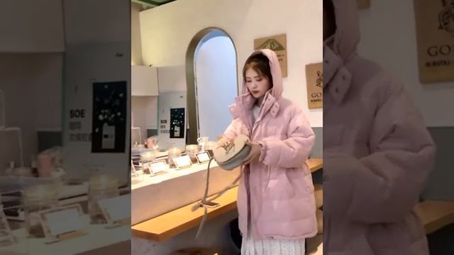 Pinkyisblack женская зимняя куртка с воротником стойкой, свободная парка капюшоном, длинная, зима