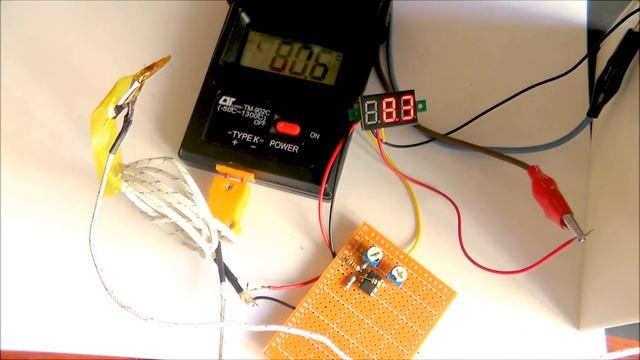 Термометр из вольтметра, своими руками, для фена, плиты, паяльника на LM358 и симисторе, тест смотреть онлайн