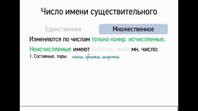 Число имен существительных смотреть онлайн