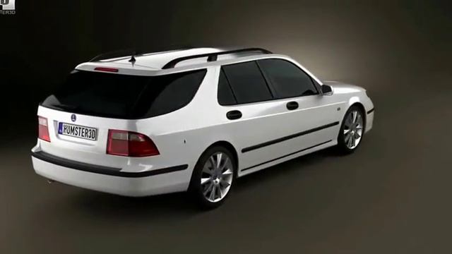 SLOW MOTION of Saab 9-5 Aero Wagon 2005 by 3D model store Humster3D com смотреть онлайн