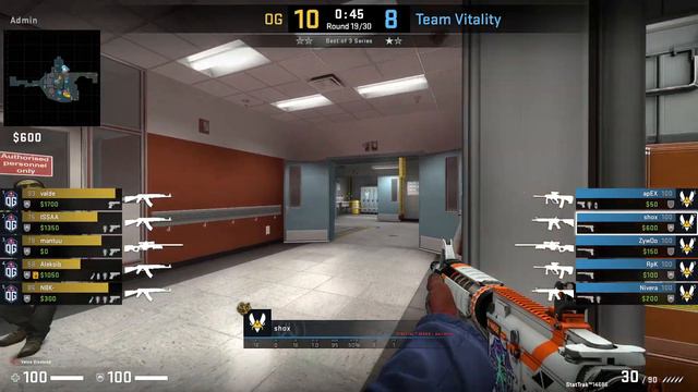 CSGO POV Vitality.Shox vs. OG @nuke - 36 kills смотреть онлайн
