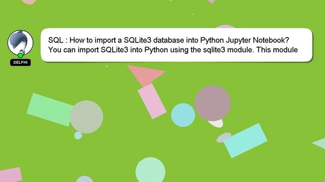 SQL : How to import a SQLite3 database into Python Jupyter Notebook? смотреть онлайн