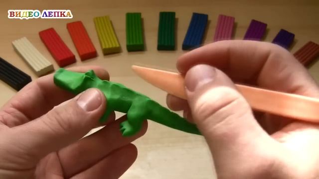КРОКОДИЛ - Лепим из пластилина | Видео Лепка смотреть онлайн