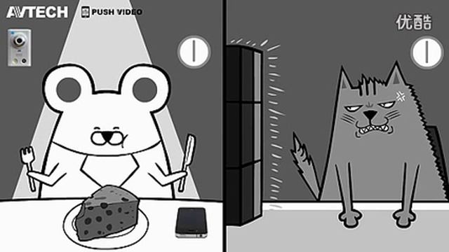 Забавная реклама камеры Avtech AVN-80X - мышка против кота. смотреть онлайн