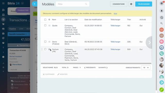 Liste des articles dans les modèles de document | CRM - Bitrix24 смотреть онлайн