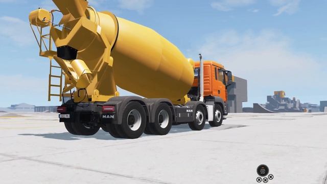 BeamNG Drive - 8x4 MAN TGS Concrete Truck Suspension Test Gridmap V2 смотреть онлайн